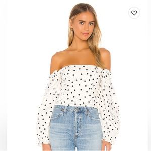 LPA WIKTORIA OFF SHOULDER POLKA DOT TOP